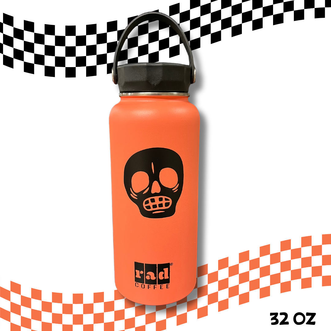 32Oz Orange Radflask – Skeleton Design