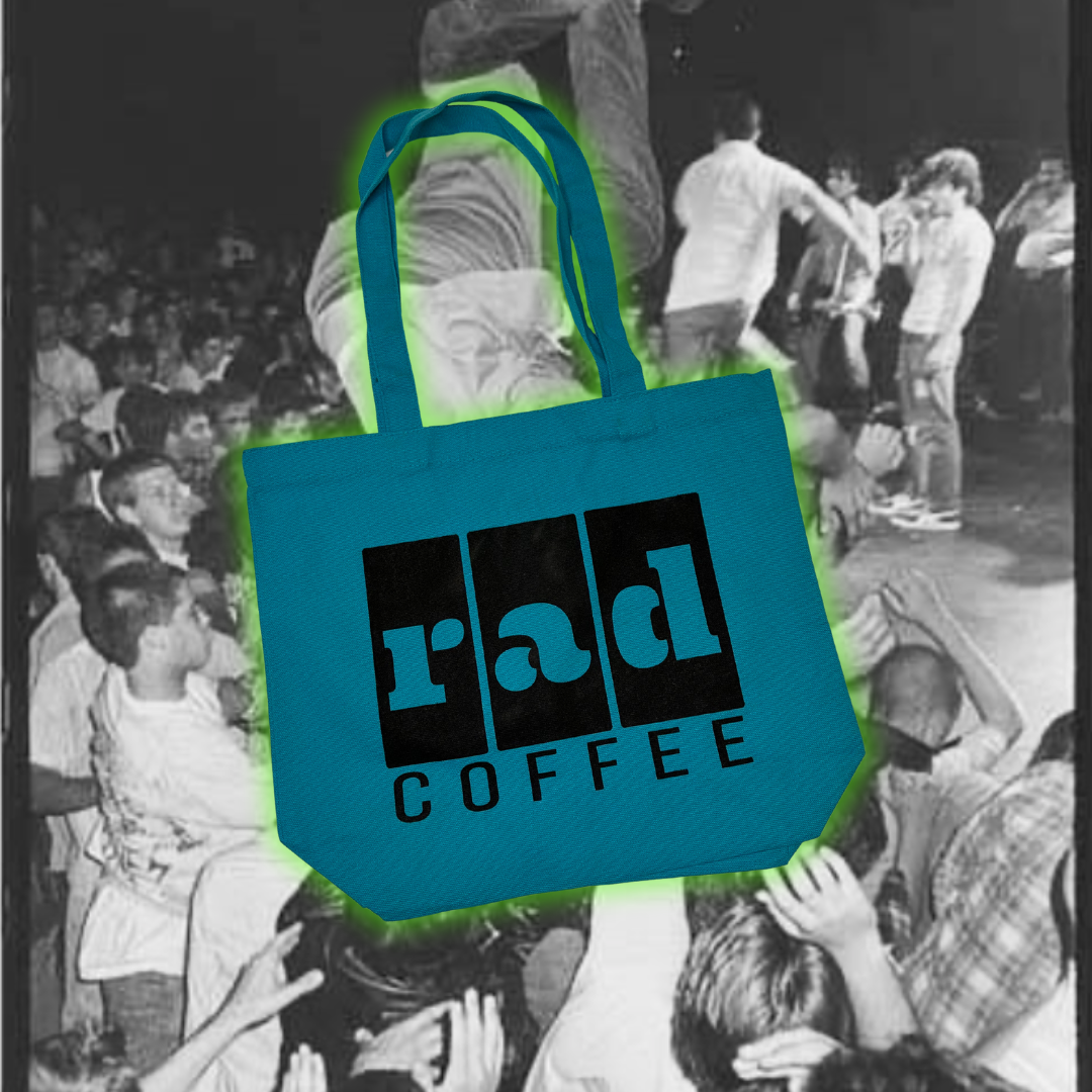 Coffee Jerks Teal Tote Rad Coffee