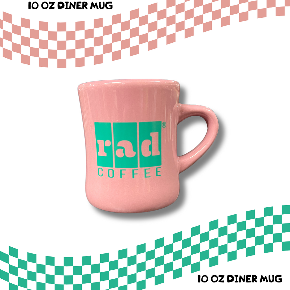 10oz Diner Mug – Pale Pink Rad Bar Logo