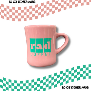 10oz Diner Mug – Pale Pink Rad Bar Logo