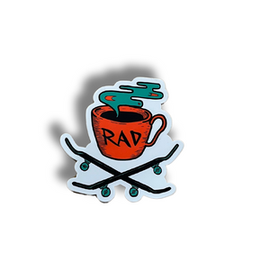 Rad Crossbones Sticker – Coffee Mug & Skateboards