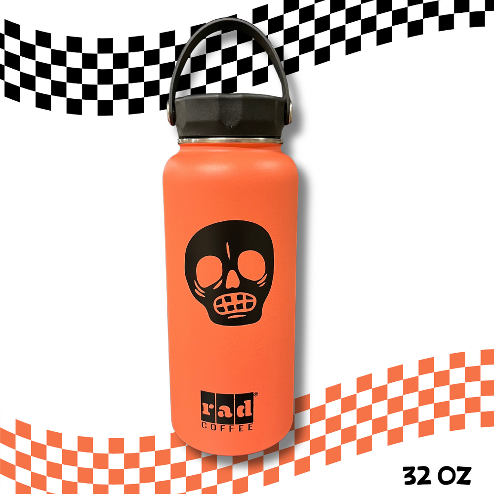 32oz Orange Radflask – Skeleton Design