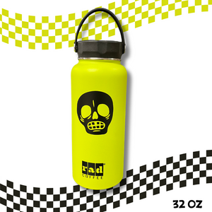 32oz Lime Green Radflask – Skeleton Design