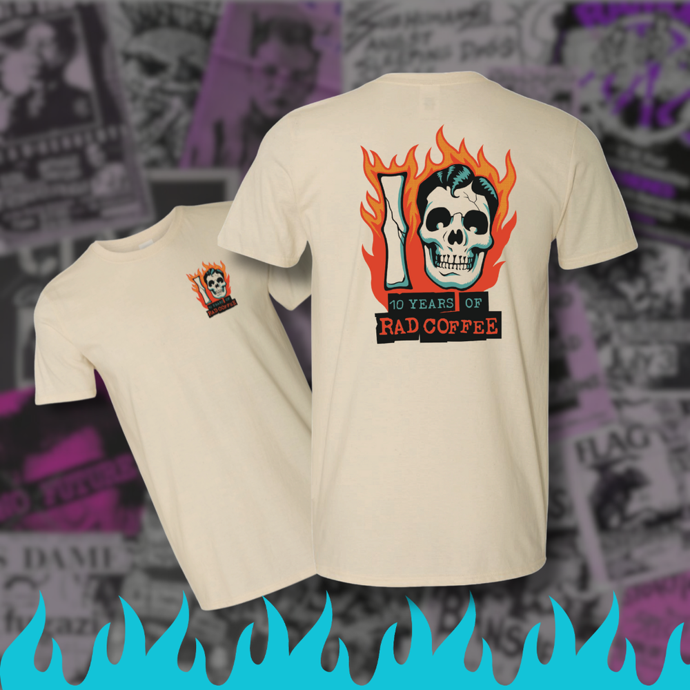 Rad Coffee “Decade of Caffeine” Tee – 10 Year Anniversary Edition