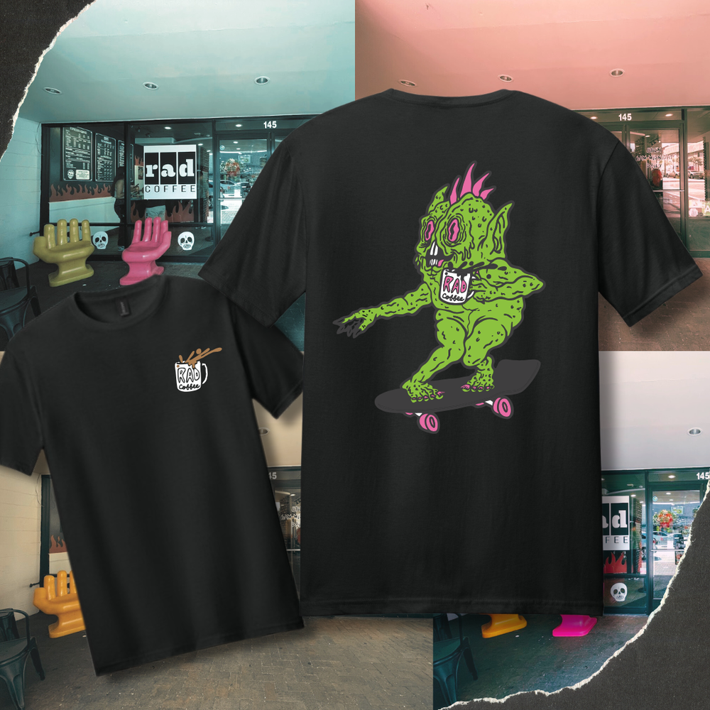 Rad Coffee SK8 Monster Tee – 5 Year Covina Anniversary Edition