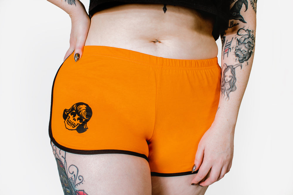 Orange Skeleton Shorts